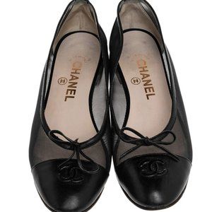 Chanel Mesh and Leather Ballet Flats